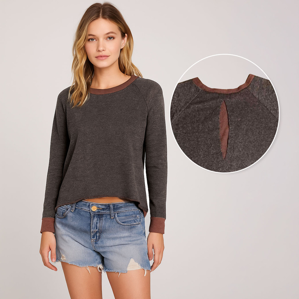 NWT Love Child Oversized Slit Back Katla Sweater Plum Sz Small